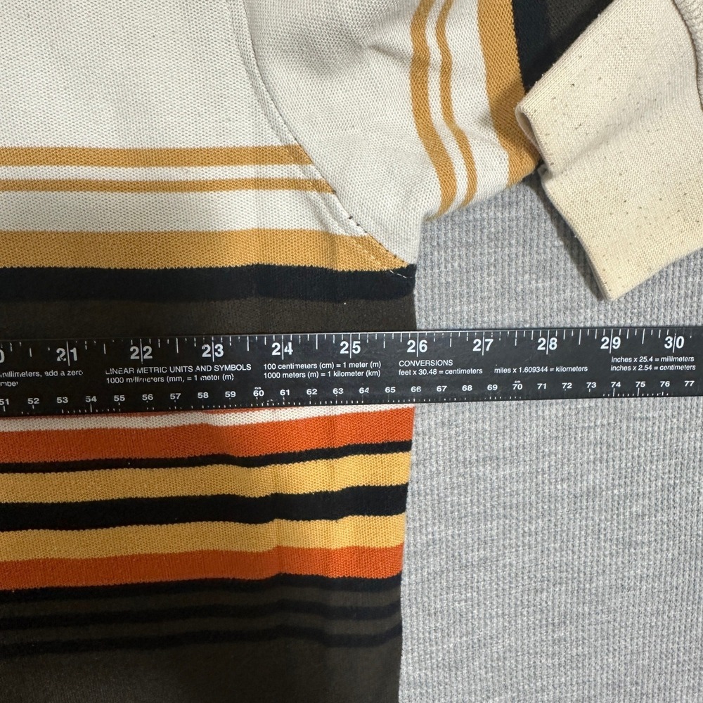 Karl Kani Gold Striped Long Sleeve Polo Waffle Sleeve Earth Tones Mens 3X - Picture 8 of 12